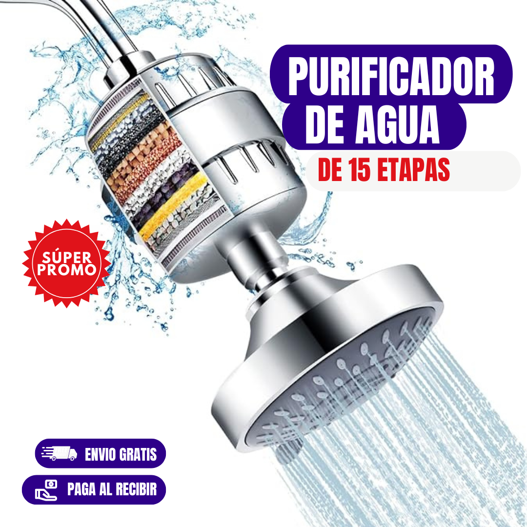 FILTRO DE DUCHA 15 ETAPAS  + 1 REPUESTO
