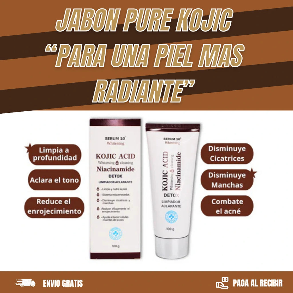 KIT JABON + SERUM + MASCARILLA CON ACIDO KOJICO Y NIACINAMIDA B3