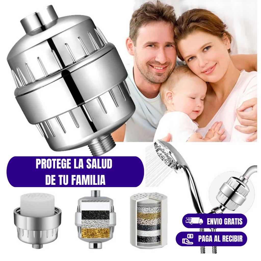 FILTRO DE DUCHA 15 ETAPAS  + 1 REPUESTO