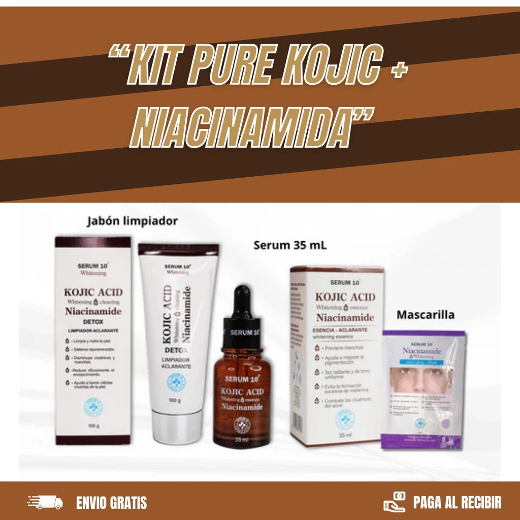 KIT JABON + SERUM + MASCARILLA CON ACIDO KOJICO Y NIACINAMIDA B3